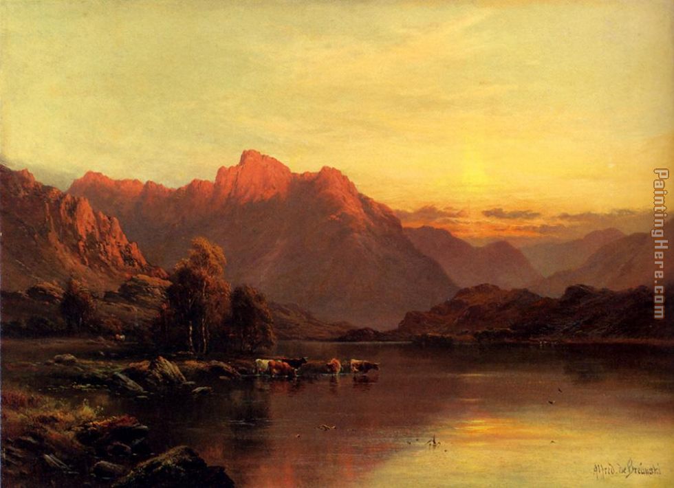 Buttermere, The Lake District painting - Alfred de Breanski Buttermere, The Lake District art painting